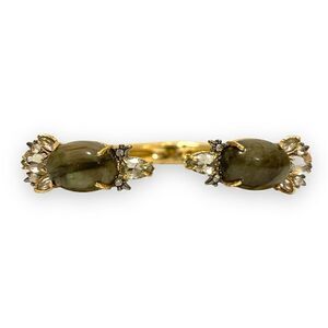 ❤️SOLD❤️Alexis Bittar Crystal Elements Open Cuff 10K Gold Plated Bracelet